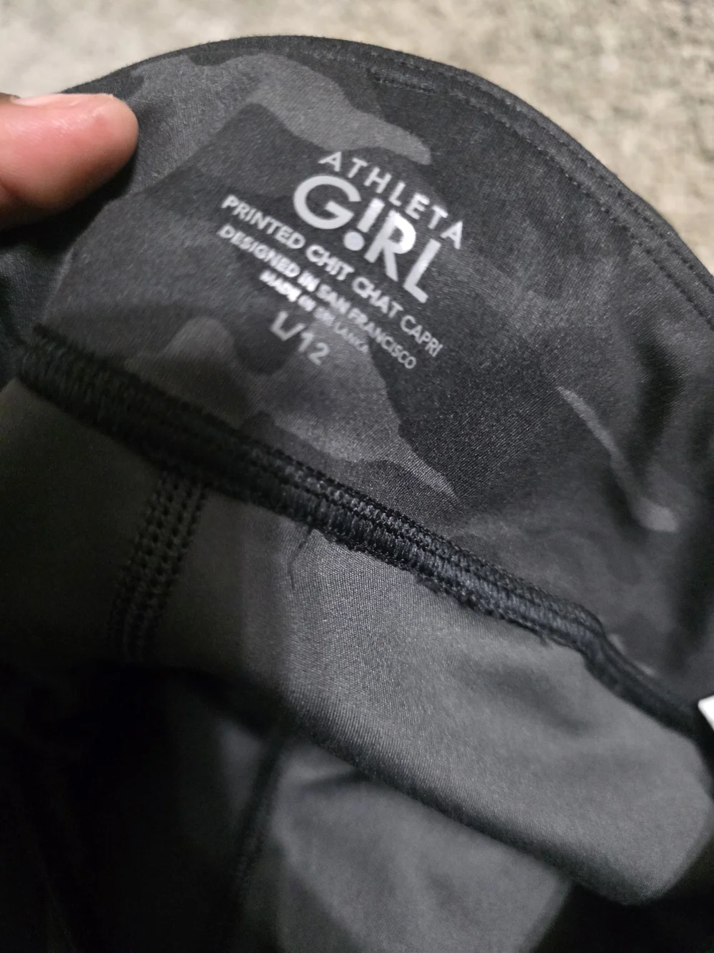 Athleta Black & Gray Camo Kids Leggings